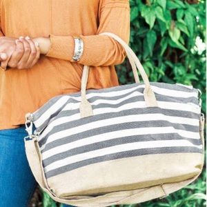 Weekender Bag - Cream, Light Navy, Natural